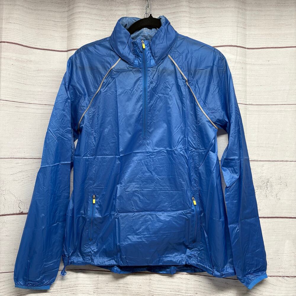 Sweaty Betty Fast Track Running Jacket Blue Packable Windbreaker Size S